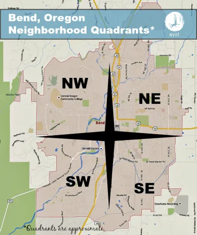 Bend Oregon quadrant map